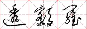 梁锦英透额罗草书怎么写