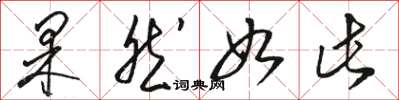 骆恒光果然如此草书怎么写