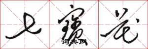 骆恒光七宝花草书怎么写
