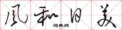 骆恒光風和日美草书怎么写