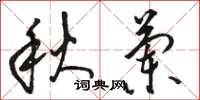 骆恒光秋兰草书怎么写