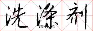 钱沛云洗涤剂行书怎么写