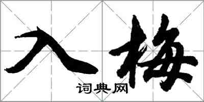胡问遂入梅行书怎么写