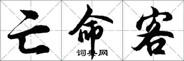 胡问遂亡命客行书怎么写