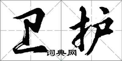 胡问遂卫护行书怎么写