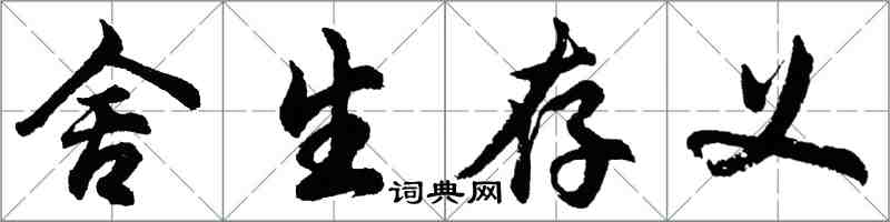 胡问遂舍生存义行书怎么写