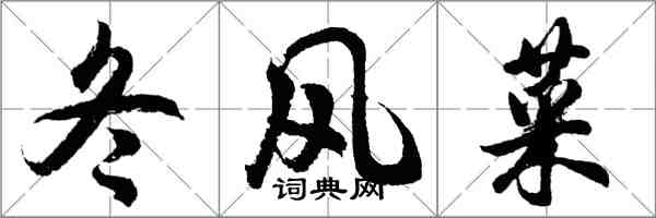 胡问遂冬风菜行书怎么写