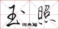骆恒光玉照行书怎么写