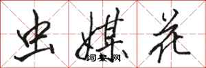 骆恒光虫媒花行书怎么写