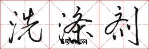 骆恒光洗涤剂行书怎么写