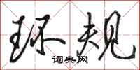 骆恒光环规行书怎么写