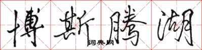 骆恒光博斯腾湖行书怎么写