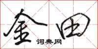 骆恒光金田行书怎么写