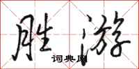 骆恒光胜游行书怎么写