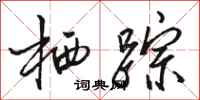 骆恒光栖踪行书怎么写