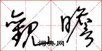 王冬龄观瞻草书怎么写