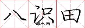 庞中华八识田楷书怎么写