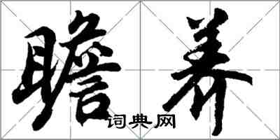 胡问遂瞻养行书怎么写