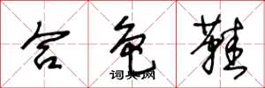 王冬龄合色鞋草书怎么写