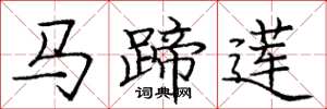 庞中华马蹄莲楷书怎么写