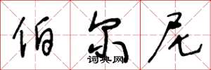 王冬龄伯尔尼草书怎么写