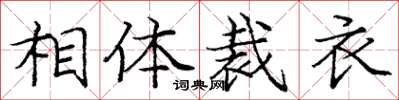 庞中华相体裁衣楷书怎么写