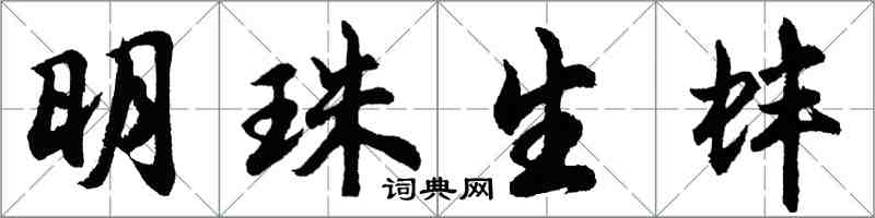 胡问遂明珠生蚌行书怎么写