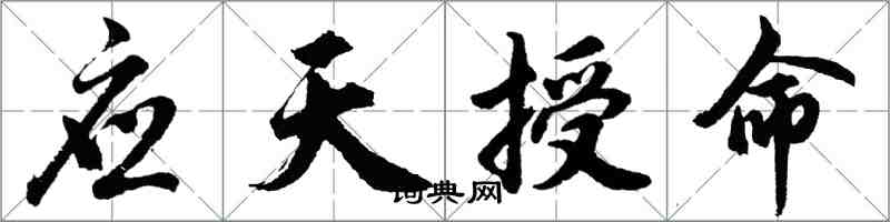 胡问遂应天授命行书怎么写
