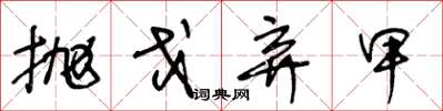 王冬龄抛戈弃甲草书怎么写