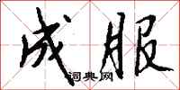 钱沛云成服行书怎么写