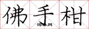 庞中华佛手柑楷书怎么写