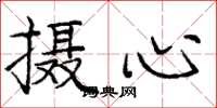 庞中华摄心楷书怎么写
