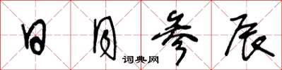 王冬龄日月参辰草书怎么写