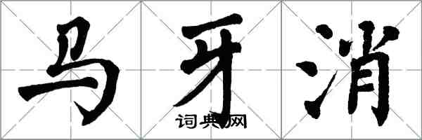 翁闿运马牙消楷书怎么写