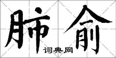 翁闿运肺俞楷书怎么写