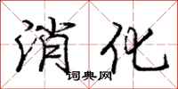 庞中华消化行书怎么写