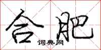 庞中华合肥行书怎么写