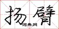 庞中华扬臂行书怎么写