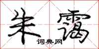 庞中华朱霭行书怎么写