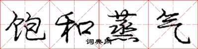 庞中华饱和蒸气行书怎么写