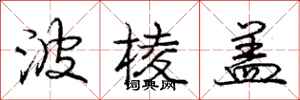 庞中华波棱盖行书怎么写