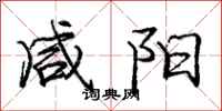 庞中华咸阳行书怎么写