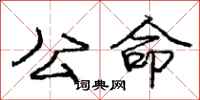 庞中华公命行书怎么写