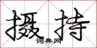 庞中华摄持行书怎么写