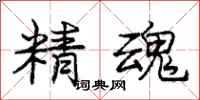 庞中华精魂行书怎么写