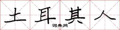 袁强土耳其人楷书怎么写
