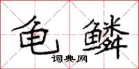 袁强龟鳞楷书怎么写