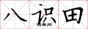 丁谦八识田楷书怎么写