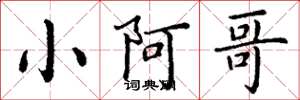 丁谦小阿哥楷书怎么写