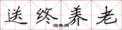 袁强送终养老楷书怎么写